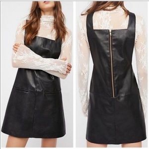 Urban Outfitters Square-Neck Faux Leather Dress